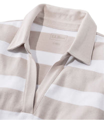 Splitneck Polo Three-Quarter-Sleeve Women's Heritage Mariner Top Block Stripe