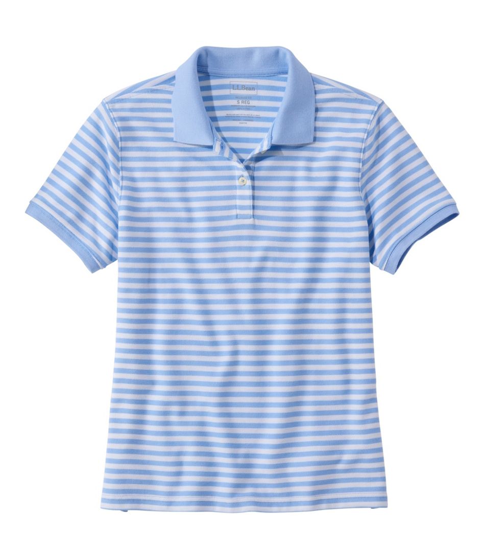 Women's Premium Double L Polo Short-Sleeve Relaxed Fit Stripe