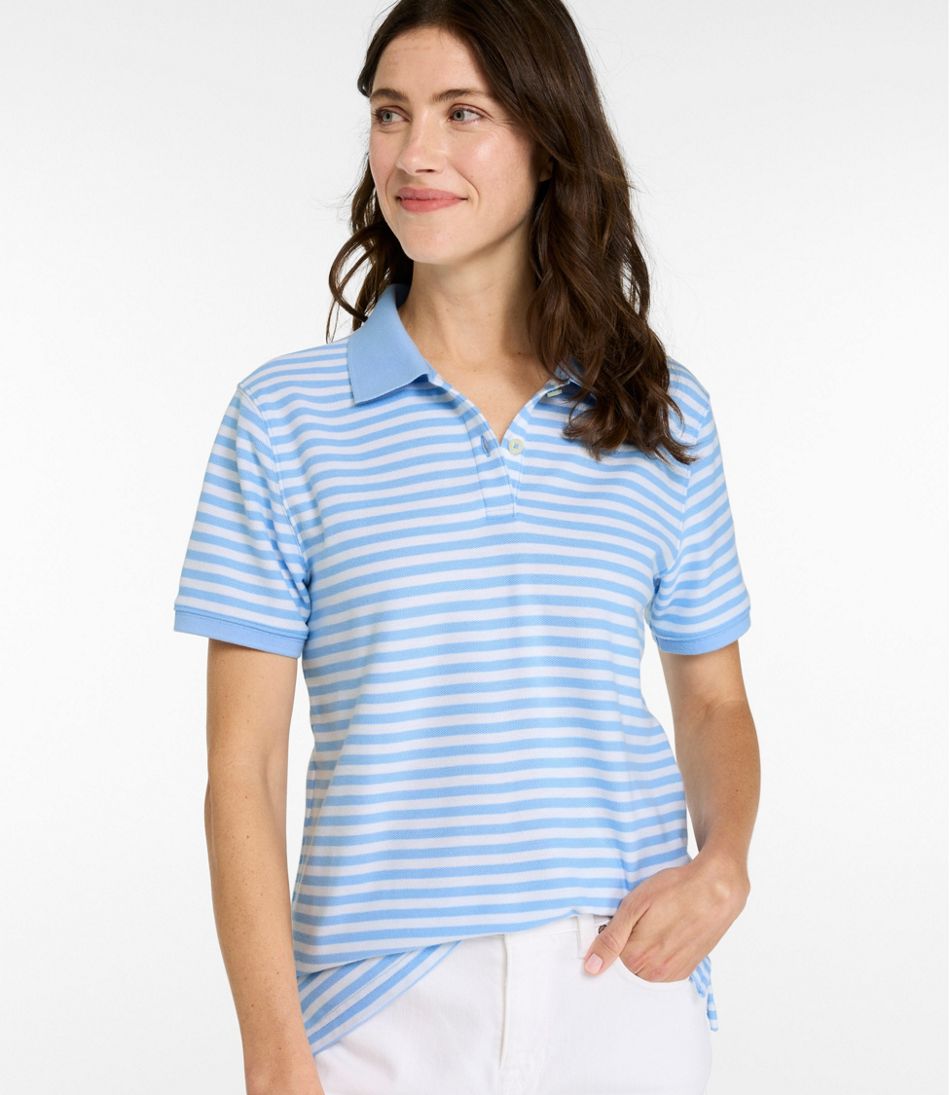 Women's Premium Double L Polo Short-Sleeve Relaxed Fit Stripe