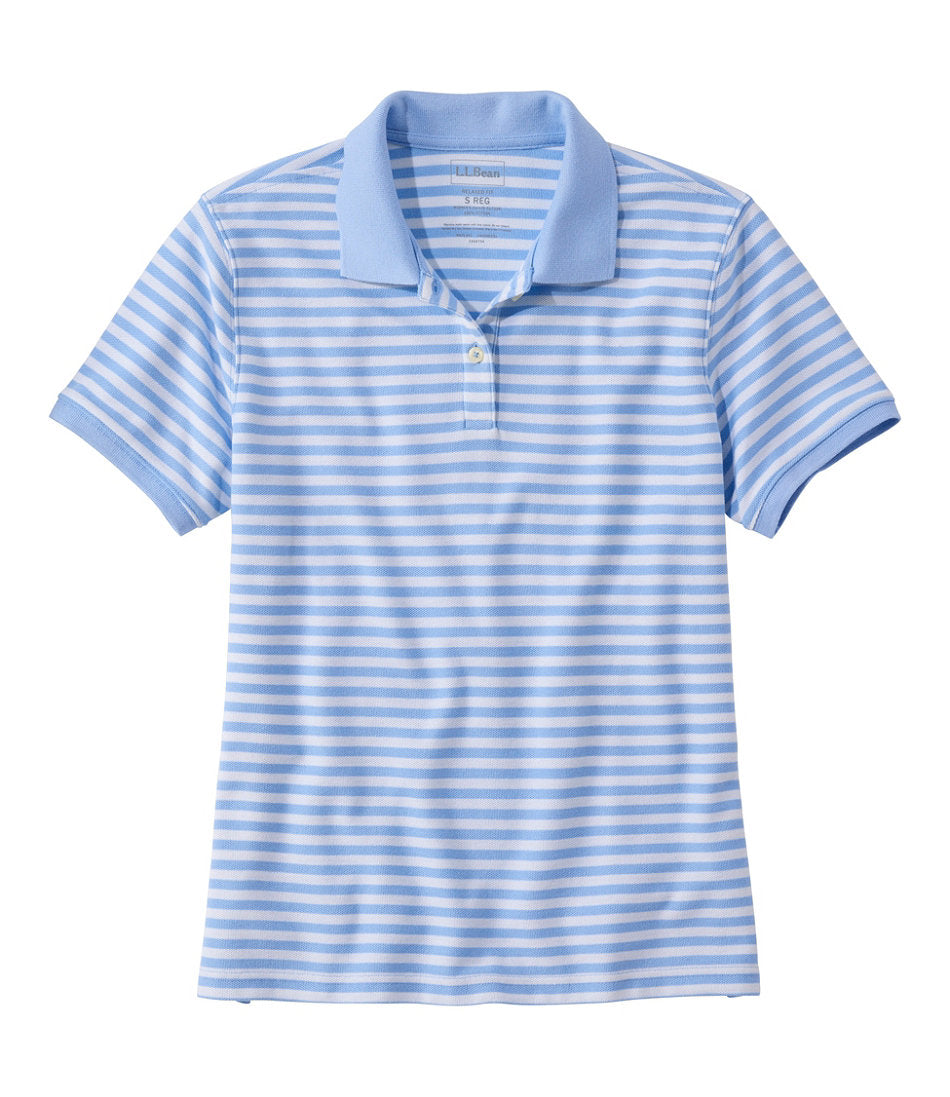 Women's Premium Double L Polo Short-Sleeve Relaxed Fit Stripe