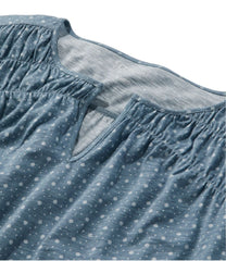 Smocked Notch-Neck Short-Sleeve Print Women's Organic Cotton Tee
