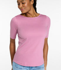 Elbow-Sleeve Boatneck Women's Pima Cotton Tee