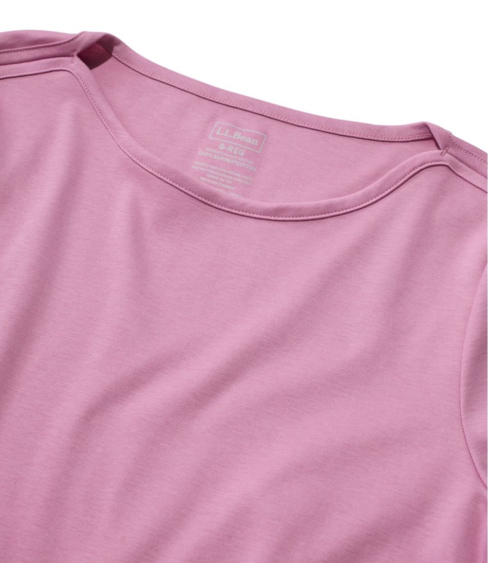 Elbow-Sleeve Boatneck Women's Pima Cotton Tee