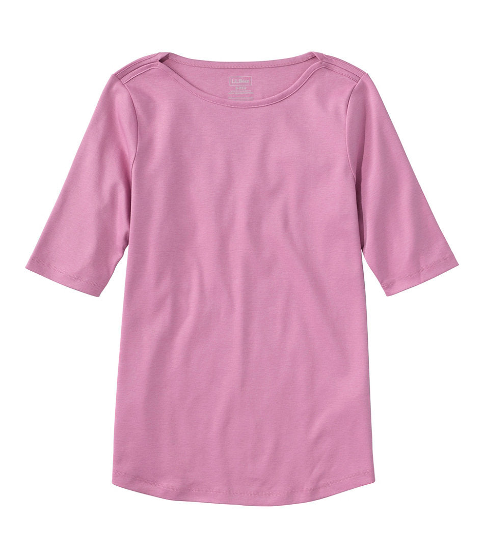 Elbow-Sleeve Boatneck Women's Pima Cotton Tee