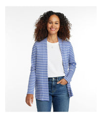 Women's Pima Cotton Open Cardigan With Pockets Stripe
