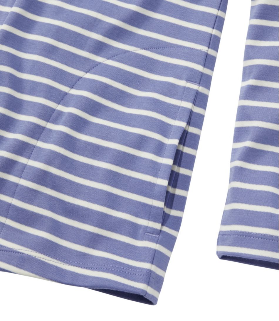 Women's Pima Cotton Open Cardigan With Pockets Stripe