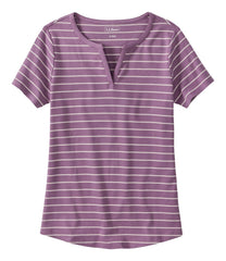 Short-Sleeve Notch-Neck Stripe Women's L.L.Bean Tee
