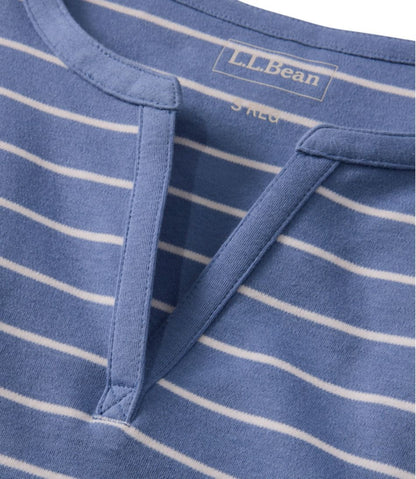 Women's L.L.Bean Tee, Short-Sleeve Notch-Neck Stripe