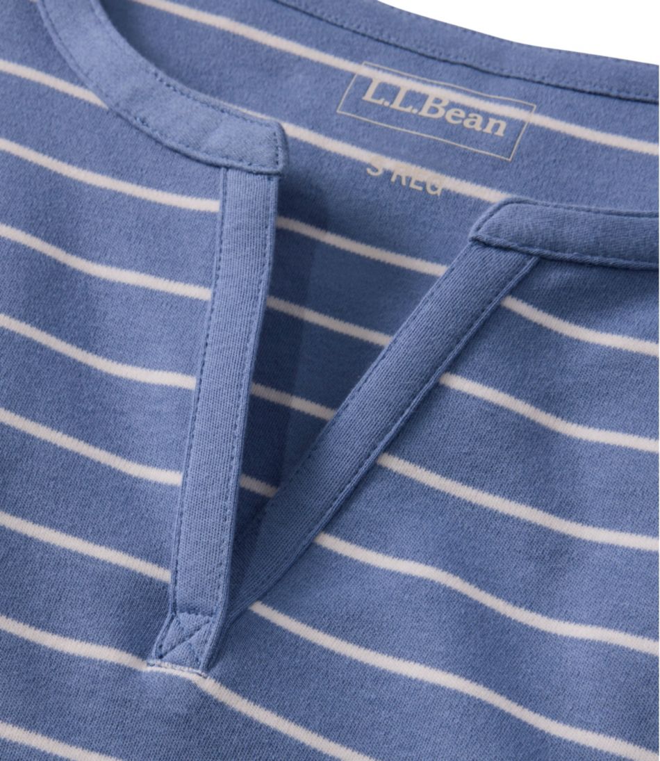 Short-Sleeve Notch-Neck Stripe Women's L.L.Bean Tee