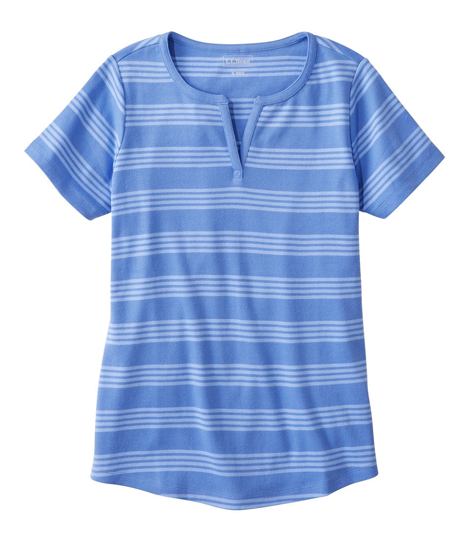 Short-Sleeve Notch-Neck Stripe Women's L.L.Bean Tee