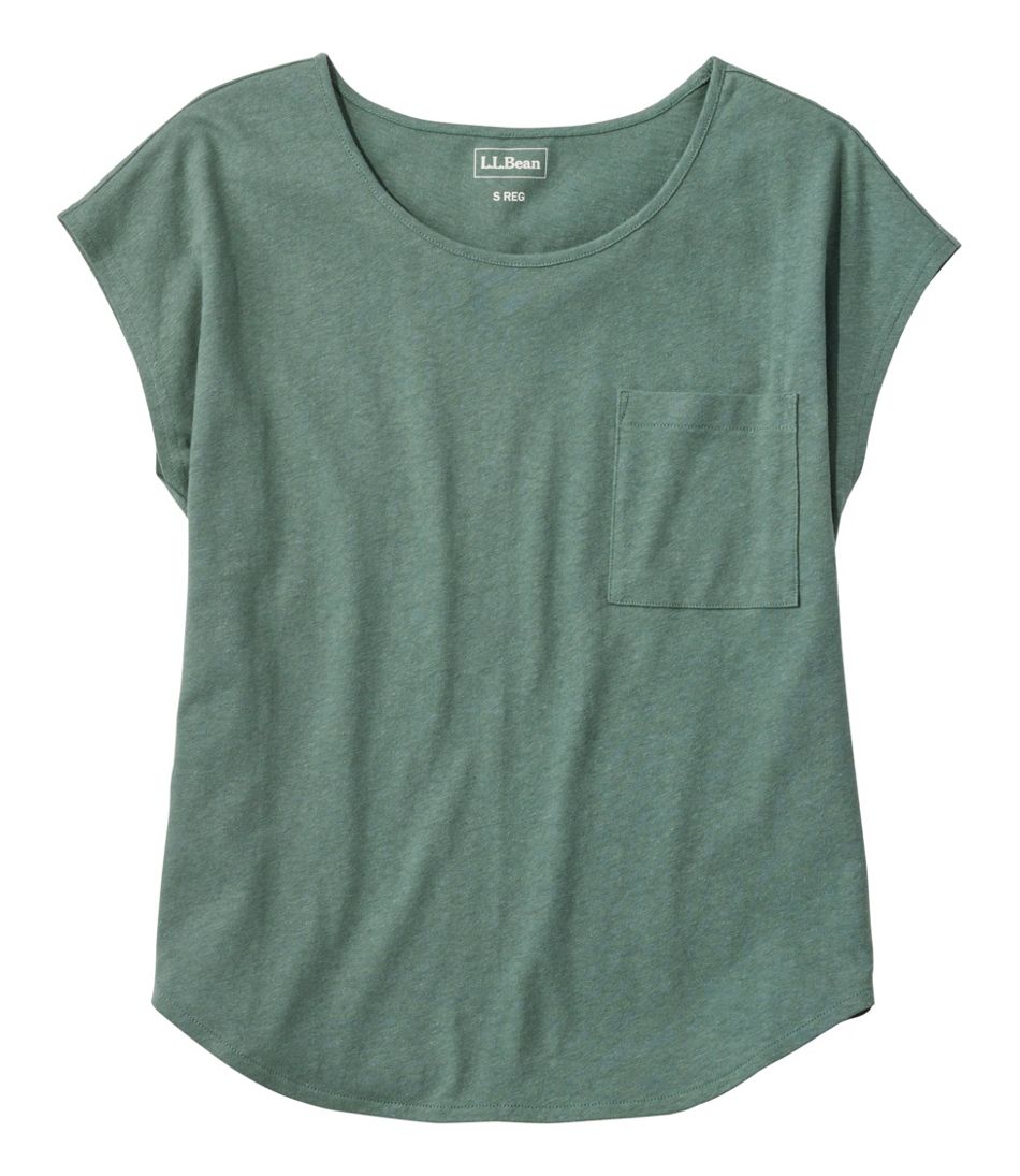 Women's Linen/Cotton Tee Short-Sleeve Scoopneck