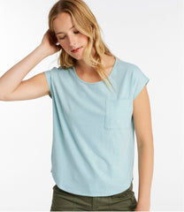 Women's Linen/Cotton Tee Short-Sleeve Scoopneck