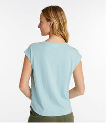 Women's Linen/Cotton Tee Short-Sleeve Scoopneck
