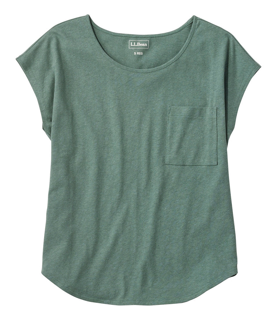 Women's Linen/Cotton Tee Short-Sleeve Scoopneck