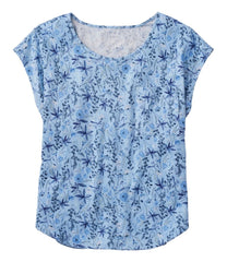 Short-Sleeve Scoopneck Print Women's Linen/Cotton Tee