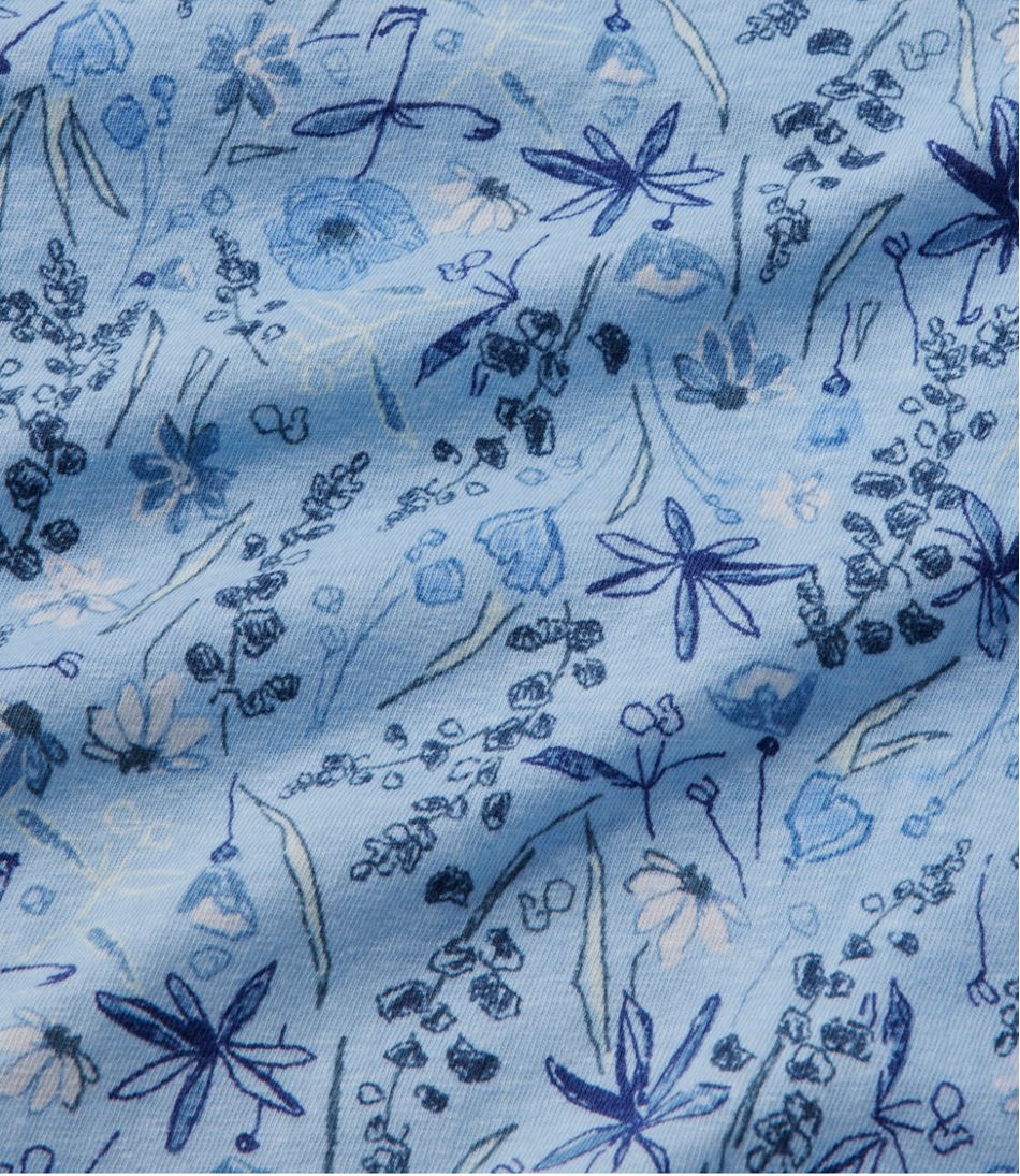 Short-Sleeve Scoopneck Print Women's Linen/Cotton Tee