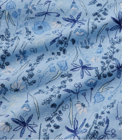 Women's Linen/Cotton Tee, Short-Sleeve Scoopneck Print