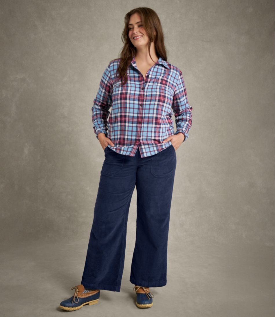 Women's Scotch Plaid Flannel Shirt Relaxed