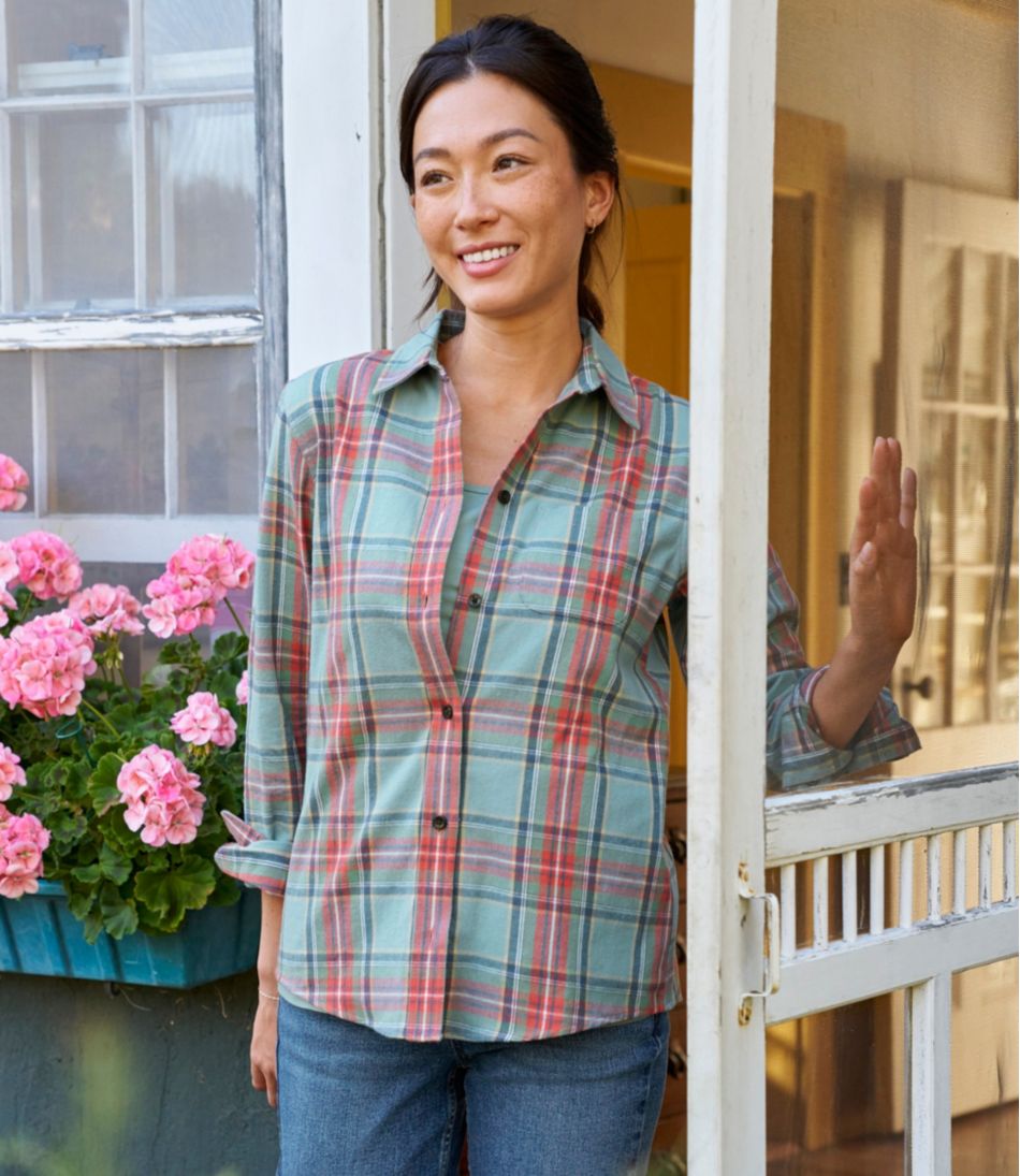 Women's Scotch Plaid Flannel Shirt Relaxed