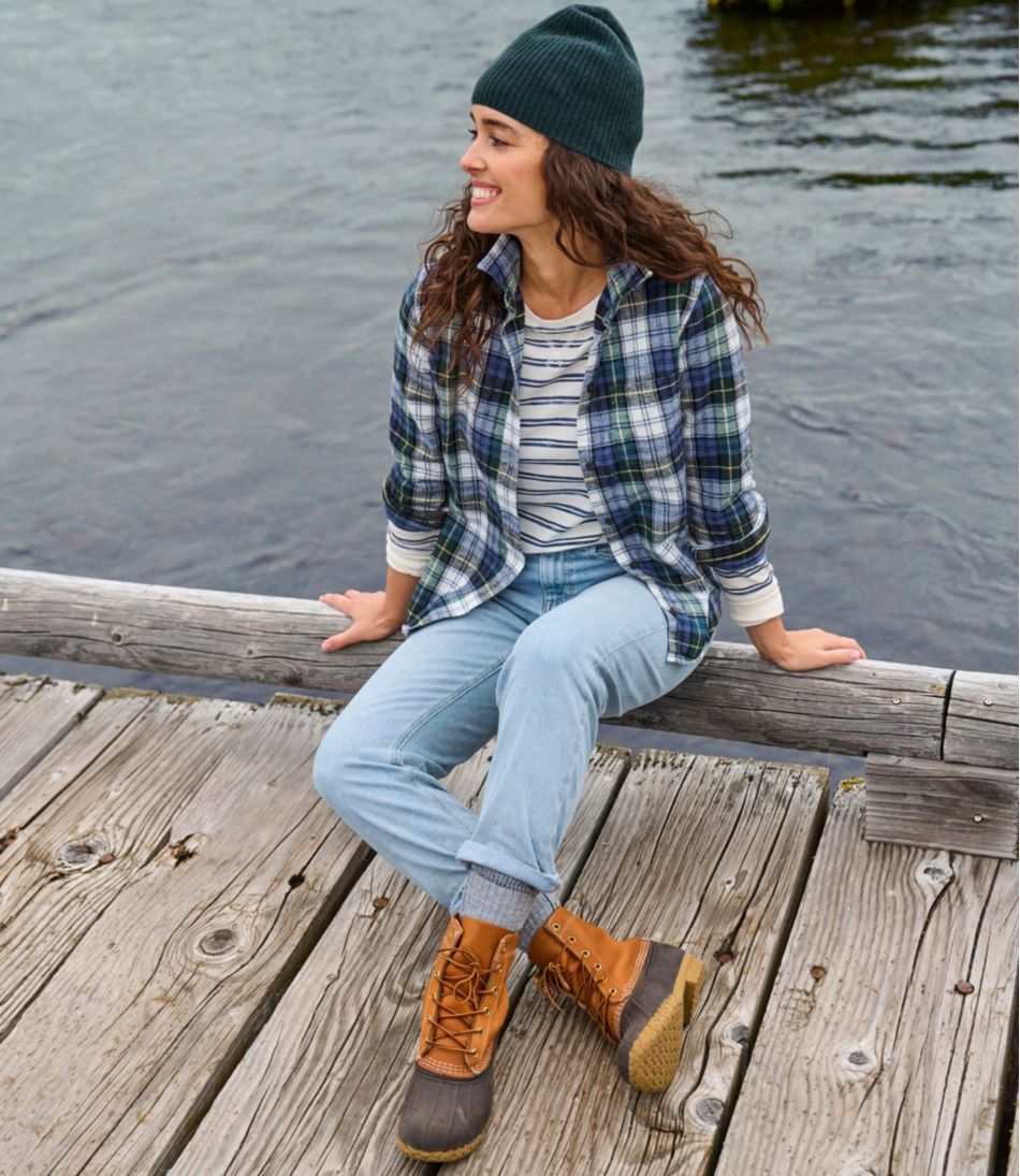 Women's Scotch Plaid Flannel Shirt Relaxed