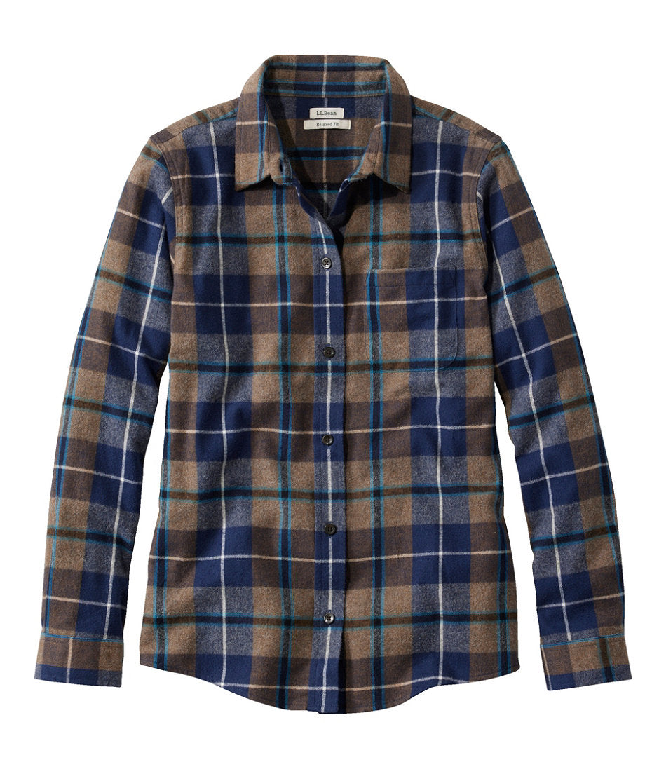 Relaxed Women's Scotch Plaid Flannel Shirt
