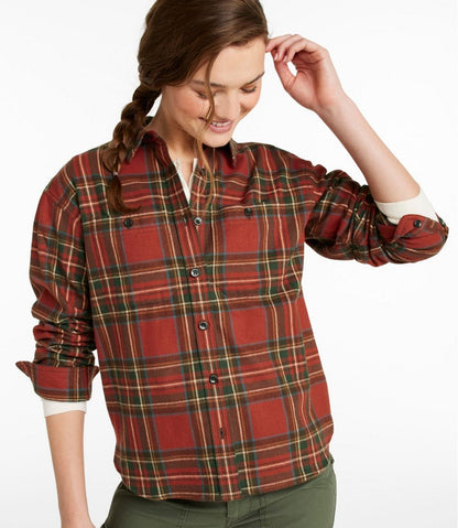 Women's Scotch Plaid Flannel Shirt, Boyfriend