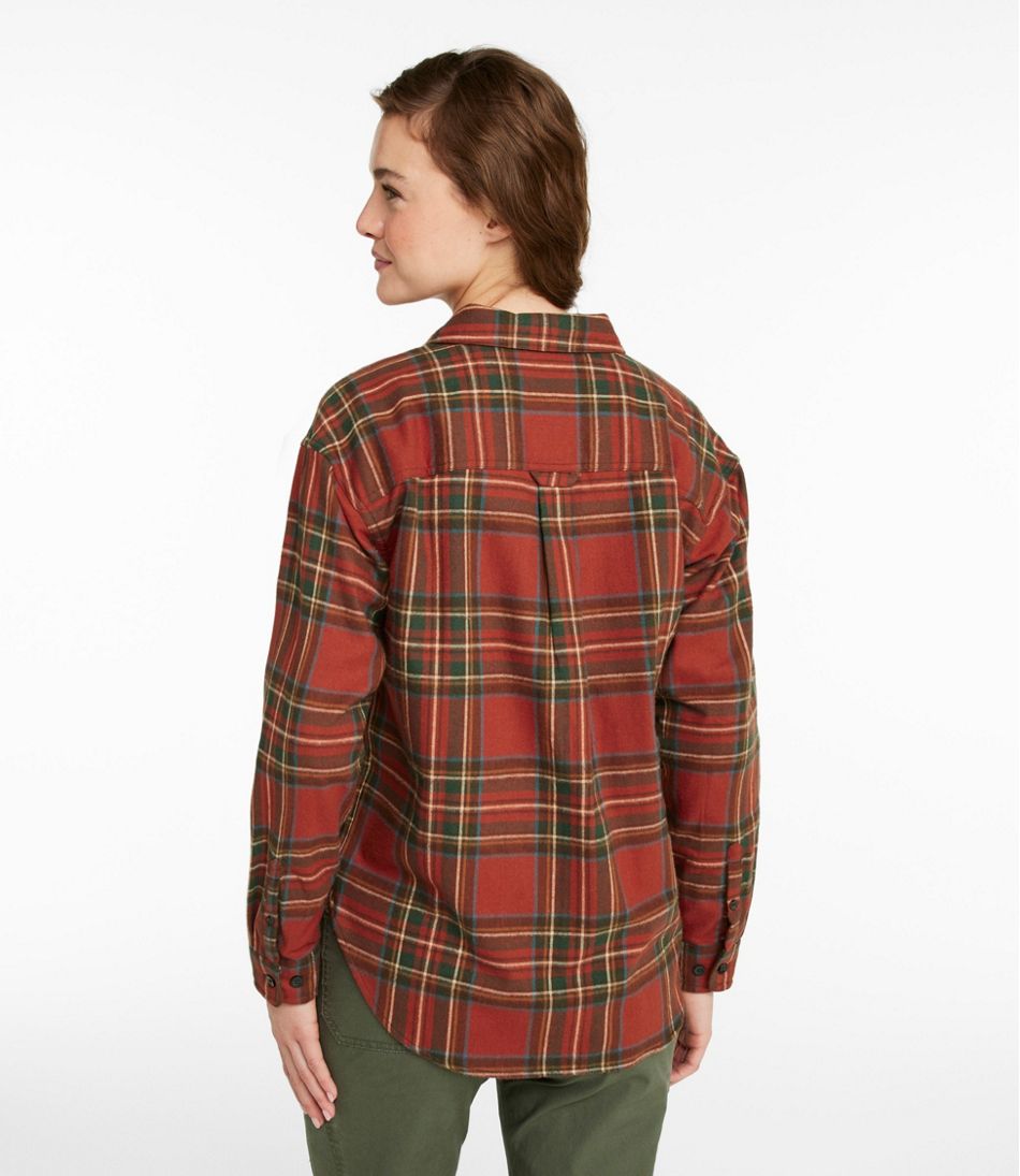 Women's Scotch Plaid Flannel Shirt Boyfriend