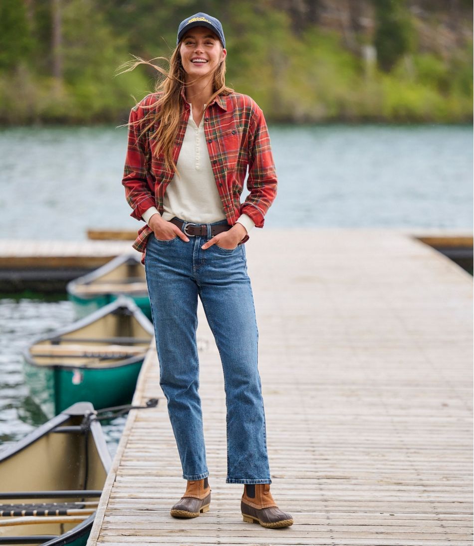 Women's Scotch Plaid Flannel Shirt Boyfriend