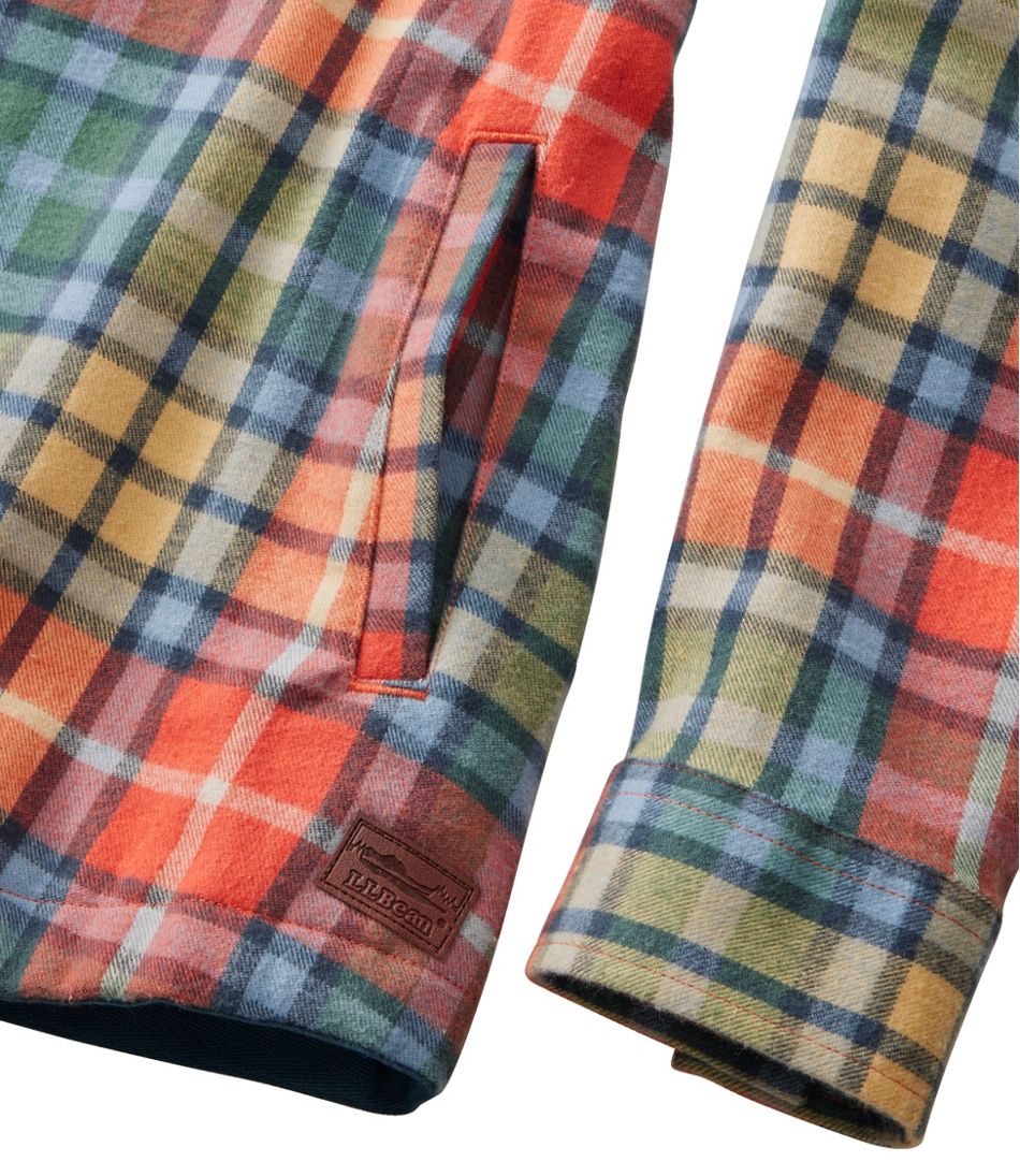 Women's Scotch Plaid Flannel Shirt Relaxed Zip Hoodie