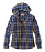 Women's Scotch Plaid Flannel Shirt Relaxed Zip Hoodie