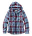 Women's Scotch Plaid Flannel Shirt Relaxed Zip Hoodie