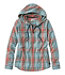 Women's Scotch Plaid Flannel Shirt Relaxed Zip Hoodie