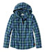 Women's Scotch Plaid Flannel Shirt Relaxed Zip Hoodie