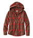 Women's Scotch Plaid Flannel Shirt Relaxed Zip Hoodie