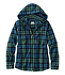 Women's Scotch Plaid Flannel Shirt Relaxed Zip Hoodie