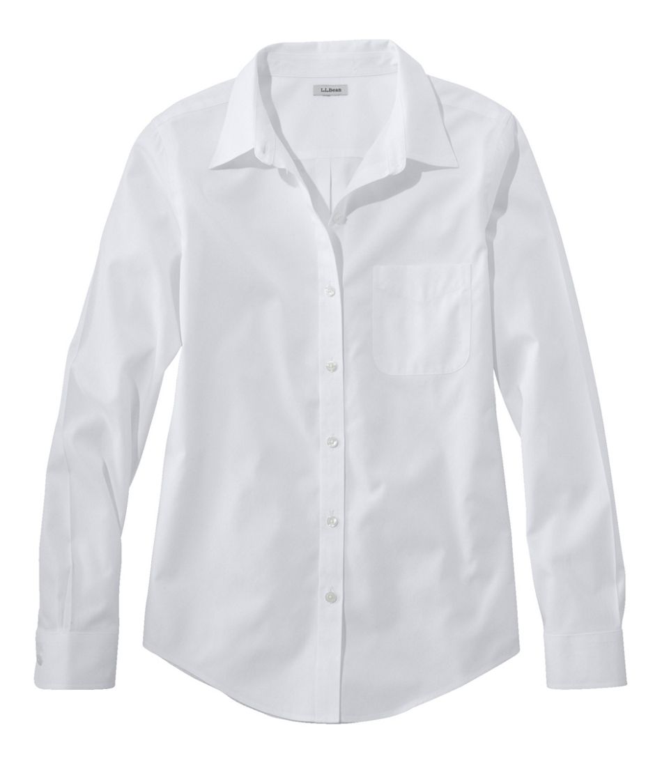 Long-Sleeve Relaxed Fit Women's Wrinkle-Free Pinpoint Oxford Shirt