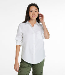 Long-Sleeve Relaxed Fit Women's Wrinkle-Free Pinpoint Oxford Shirt