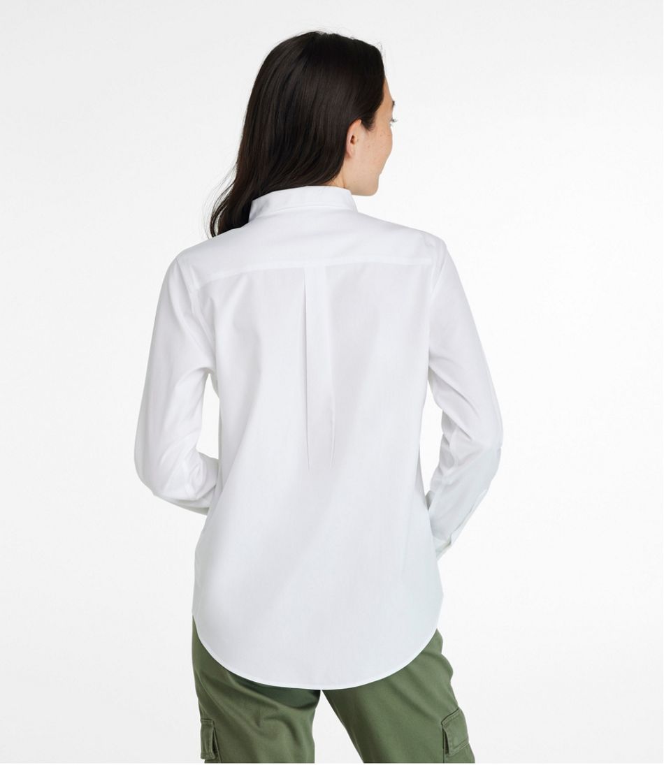 Long-Sleeve Relaxed Fit Women's Wrinkle-Free Pinpoint Oxford Shirt