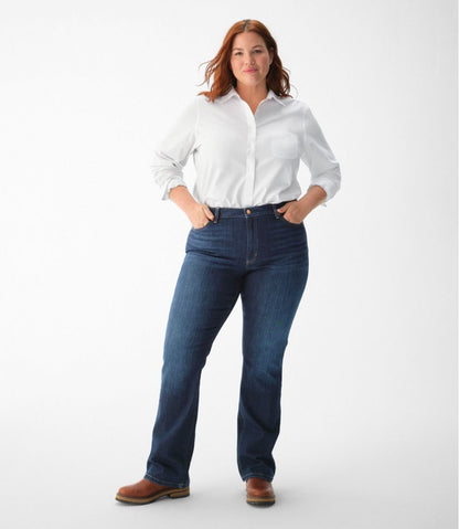 Women's Wrinkle-Free Pinpoint Oxford Shirt, Long-Sleeve Relaxed Fit