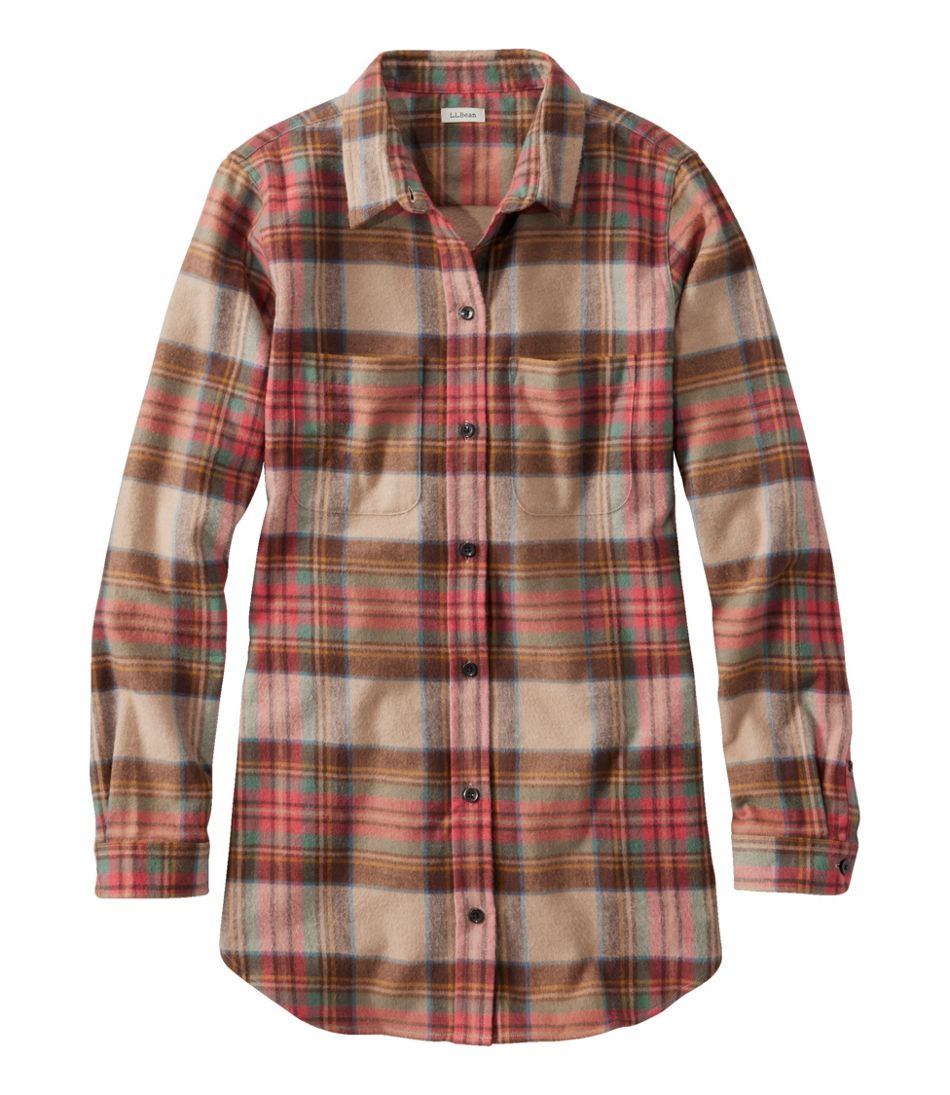 Tunic Women's Scotch Plaid Flannel Shirt