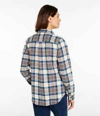Quarter-Zip Women's Scotch Plaid Flannel Shirt
