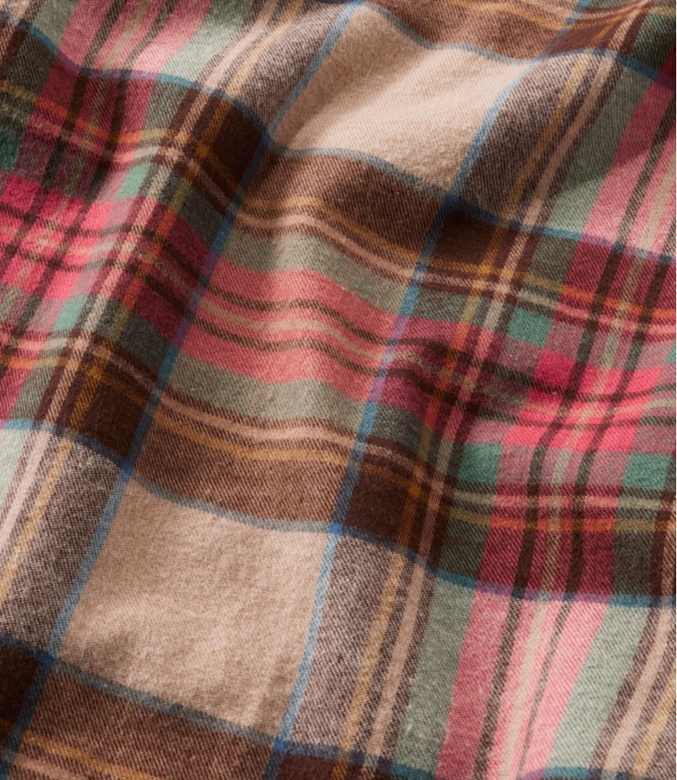 Quarter-Zip Women's Scotch Plaid Flannel Shirt