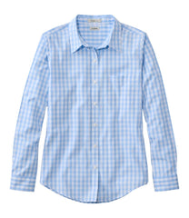 Long-Sleeve Relaxed Fit Plaid Women's Wrinkle-Free Pinpoint Oxford Shirt