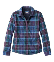 Snap-Front Plaid Women's Fleece-Lined Flannel Shirt