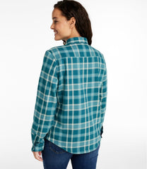 Snap-Front Plaid Women's Fleece-Lined Flannel Shirt