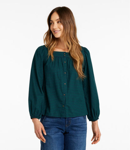 Women's Whisperweight Flannel Shirt, Squareneck