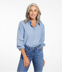 Chambray Long Sleeve Women's Essential Cotton Shirt