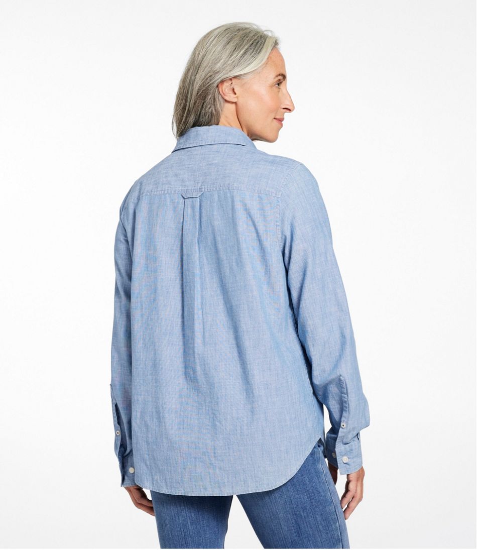 Chambray Long Sleeve Women's Essential Cotton Shirt
