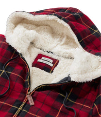Sherpa-Lined Zip Hoodie Women's Scotch Plaid Flannel Shirt