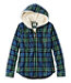 Sherpa-Lined Zip Hoodie Women's Scotch Plaid Flannel Shirt